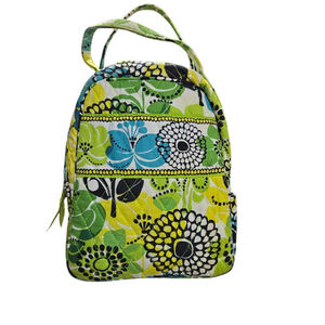 Vera Bradley Lunch Bag Limes Up Insulated Green Yellow Blue Floral Quilted
